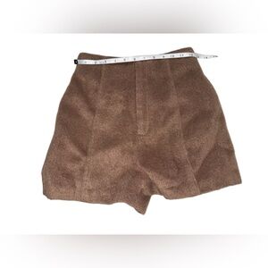 SNIDEL Brown Fuzzy Shorts – Cozy Textured High Waist – Size 0